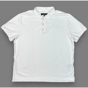 Rag & Bone Women's XXL White Cotton Short Sleeve Polo Soft Challengers Stretch